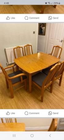 Image 1 of Extendable Dining Table plus 6 Chairs (Inc 2 Carvers)