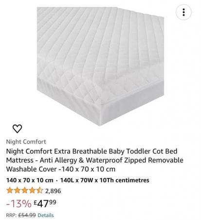 Image 2 of Wooden bed with mattress for toddler from Amazon