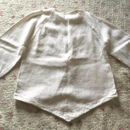 Image 5 of Vintage Size M FCUK Pure Linen White 1/2 Zip Angle Top