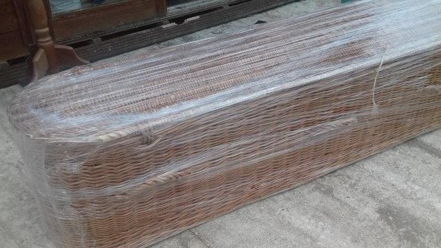 Image 1 of Natural Wicker Willow Eco Coffin 6 handle 6ft