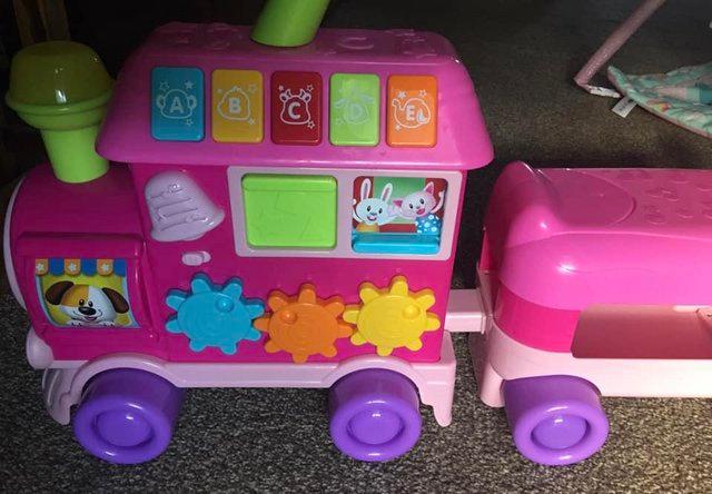 Image 3 of Pink Ride on / Baby Walker Train Interactive Toddler Toy
