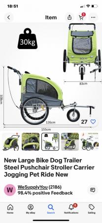 Image 1 of New pet trailer for bike or pushair for dogs