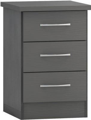 Preview of the first image of Nevada 3 drawer bedside in 3D grey.