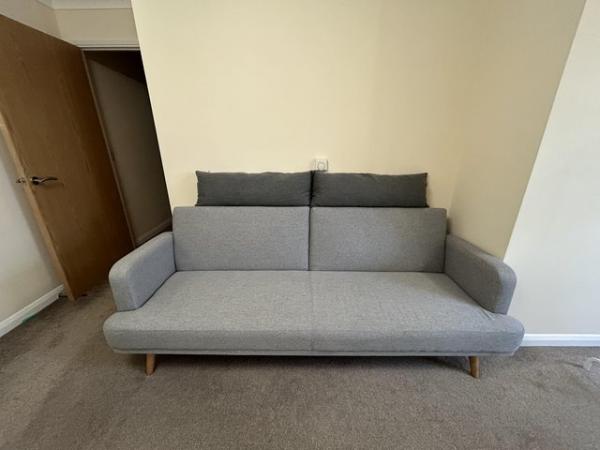 Image 3 of Habitat Andy Fabric 3 Seater Sofa Bed - Grey (99% New)