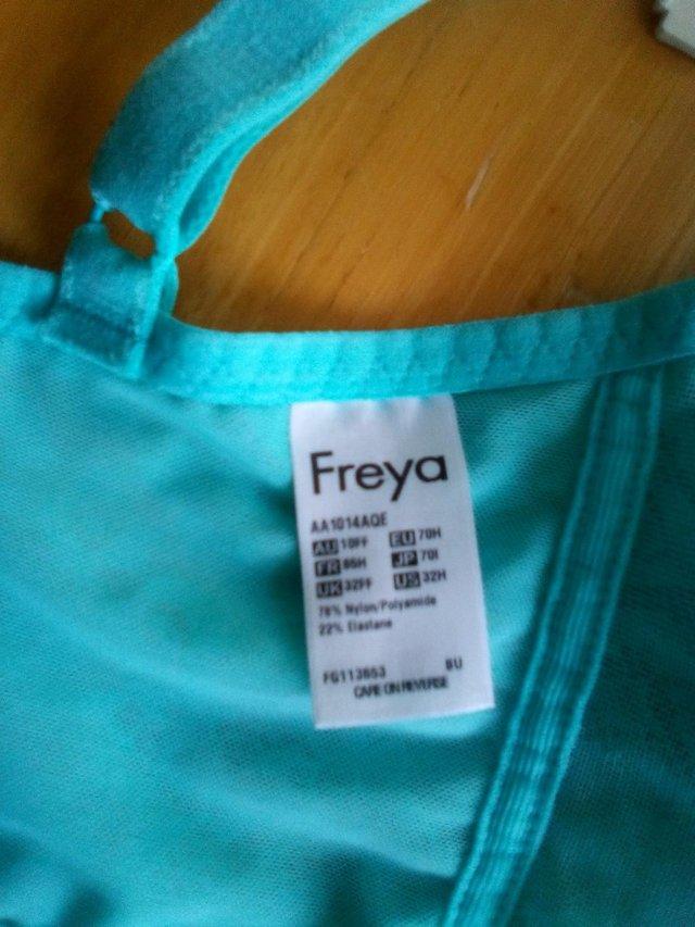 Preview of the first image of Freya bra - turquoise 32FF lacey but supportive.