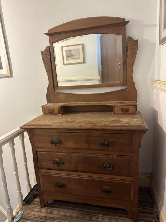 Image 1 of Antique pine dressing table / chest of drawers