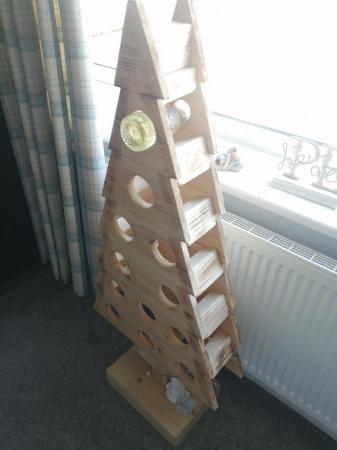 Image 1 of Hand made solid tree beer holder