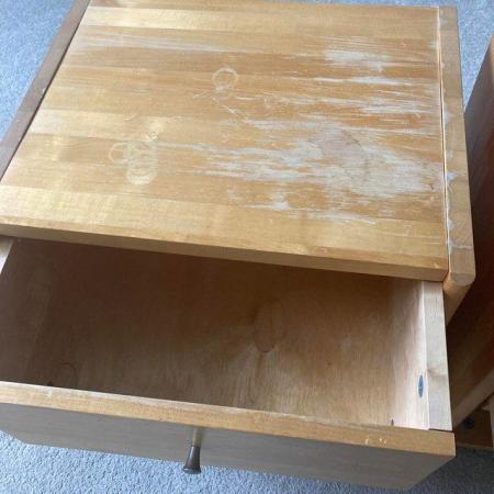 Image 2 of Pair of bedside tables with a single drawer each