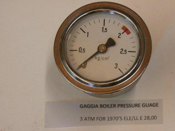 Image 1 of Gaggia Boiler Pressure Gauge chrome rim