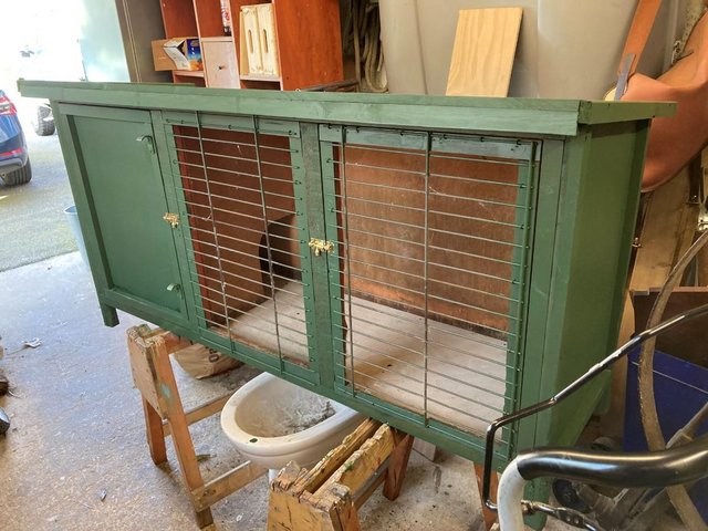 Preview of the first image of Rabbit Hutch for sale. Plywood construction with felt roof..