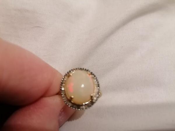 Image 2 of 1.2 carat Opal and diamond ring