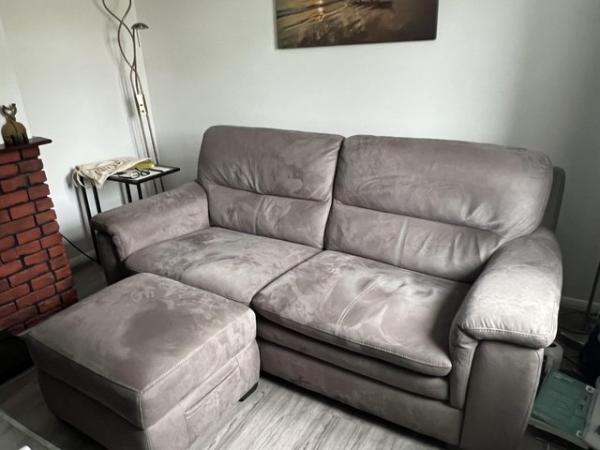 Image 2 of DFS Elm 3 seater sofa pewter colour