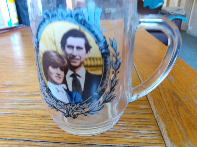 Preview of the first image of charles and diana glass mug.