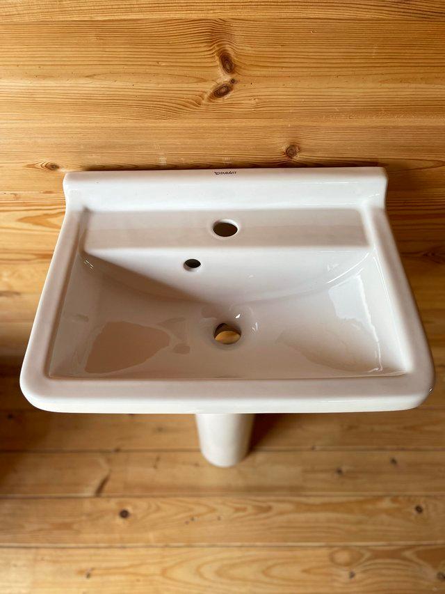 Preview of the first image of Duravit Starck 3 basin and pedestal.