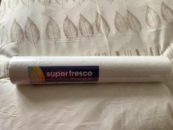 Image 3 of Superfresco Hessian White Wallpaper - paintable x 5 rolls