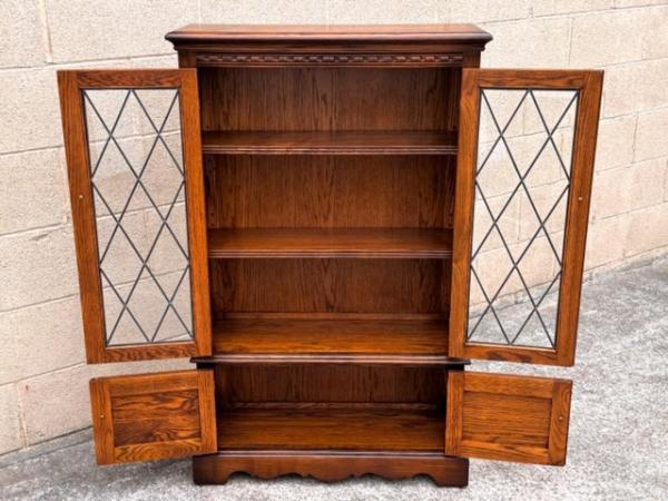 Image 4 of AN OLD CHARM LIGHT OAK BOOKCASE DVD CD DISPLAY CABINET UNIT