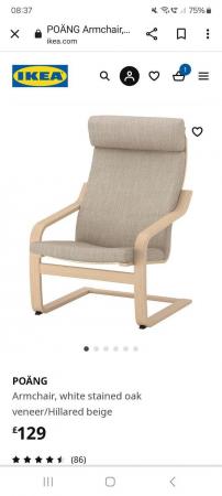 Image 1 of Two IKEA Poang Chairs Good Condition