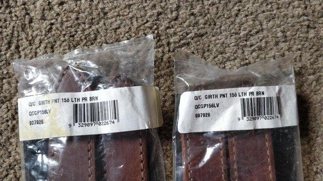 Image 2 of NEW BATES QUICK CHANGE GIRTH POINTS STRAPS BROWN 15"