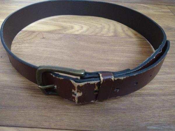 Image 3 of Men's Brown Leather Belt (4cm wide)