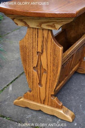 Image 65 of AN OLD CHARM VINTAGE OAK MAGAZINE RACK COFFEE LAMP TABLE
