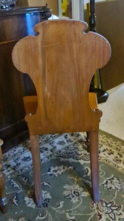 Image 7 of Pair of Antique Victorian Mahogany Wood Hall Chairs Armorial