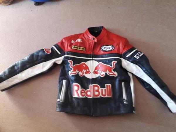 Image 1 of Red Bull Leather Bikers Jacket  size M Mens