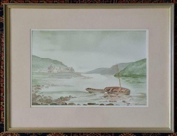 Image 1 of Watercolour Seascape Original and Signed by Artist G Seward.