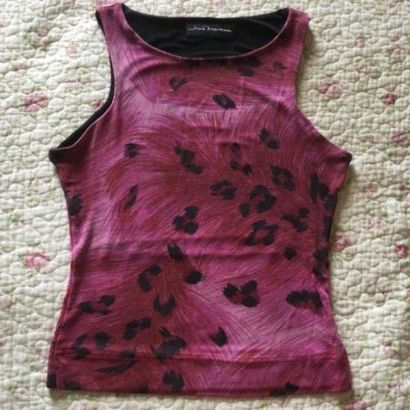 Image 1 of RARE Vtg 90s JANE NORMAN Silky Stretchy Sleeveless Top M/L