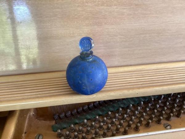 Image 1 of Lalique Blue Glass Perfume Bottle