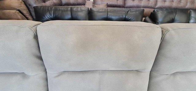 Image 5 of Dylan Oxford grey fabric electric recliner 3 seater sofa