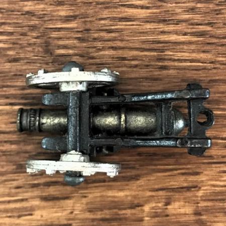 Image 3 of Vintage 1980/90's small metal cannon model, toy, figure.