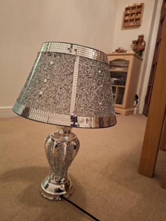 Image 2 of Silver embellished table lamps,.