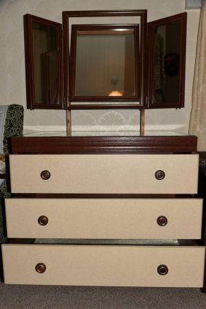 Image 2 of Three mirror glass topped dressing table