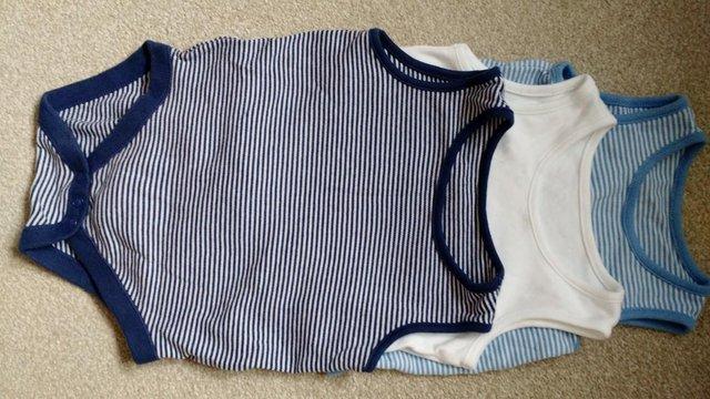 Preview of the first image of Boys 3 vests 12-18 months in great condition.