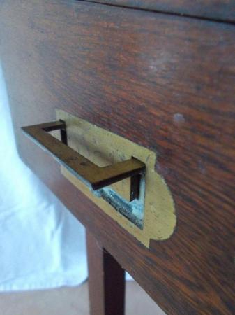 Image 5 of Victorian Oak writing slope on stand, mini desk sewing box