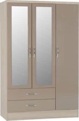 Preview of the first image of Nevada 3 door 2 drawer mirrored wardrobe.