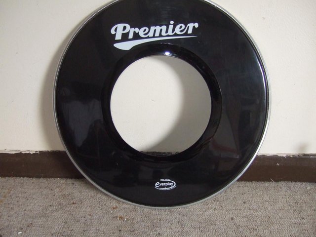 Preview of the first image of Ebony Drum Head for Premier Bass Drum.