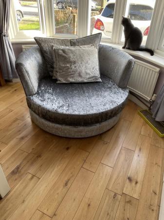 Image 2 of Swivel Cuddle Chair - in good condition