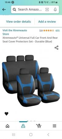 Image 1 of Blue & grey full set car covers