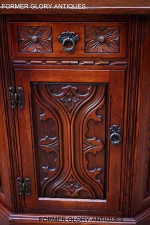 Image 102 of OLD CHARM TUDOR OAK CANTED HALL TABLE CABINET CUPBOARD STAND