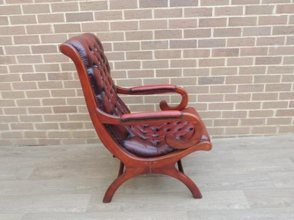 Image 11 of Vintage Chesterfield Slipper Chair with Footstool (UK Delive