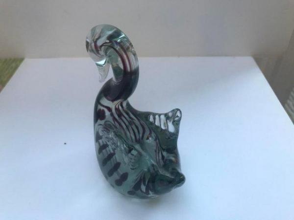 Image 2 of Glass swan 1980s brown and white marketing
