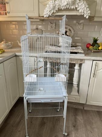Image 5 of White bird cage and stand