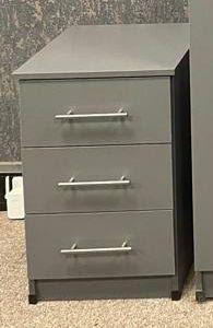 Preview of the first image of NOVA GREY 3 DRAWER BEDSIDE TABLE.