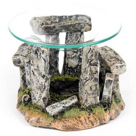 Image 1 of Mystical Stonehenge Design Oil Burner with Glass Dish.