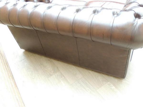 Image 11 of Saxon Chesterfield Antique Brown Sofa (UK Delivery)