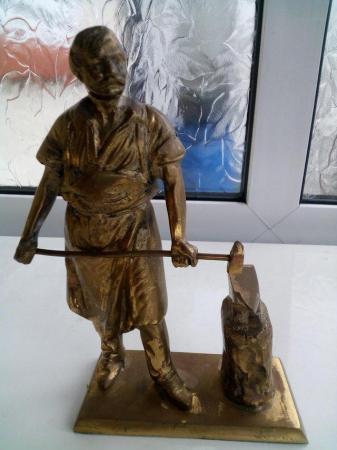Image 3 of SOLID BRASS BLACKSMITH VERY HEAVY, AND OTHER BRASS PLAQUES,