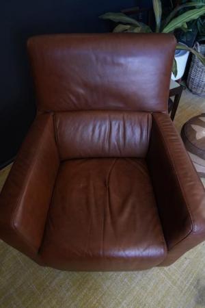 Image 9 of Mid Century Vintage Real Conker Brown Leather Armchair