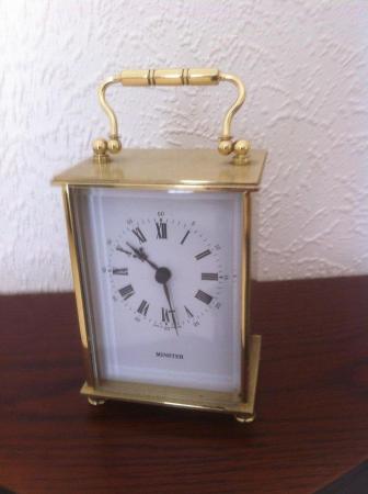 Image 2 of mantle clock brass effect, Minster