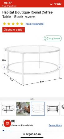 Image 1 of Chrome and glass coffee table